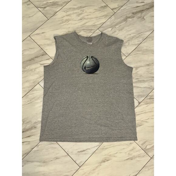 VINTAGE Nike Made In USA Grey Center Swoosh Sleeveless Size XL 90s Silver Tag - Picture 1 of 5